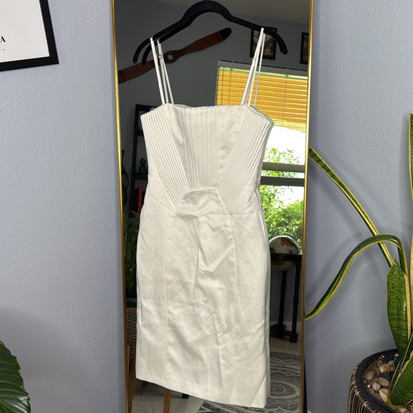 House of CB ‘Lorelei’ Ivory Satin Corset Midi Dress NWOT - Picture 8 of 9